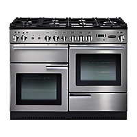 Rangemaster PROP110DFFSS/C Freestanding Electric Range cooker with Gas Hob - Stainless steel effect