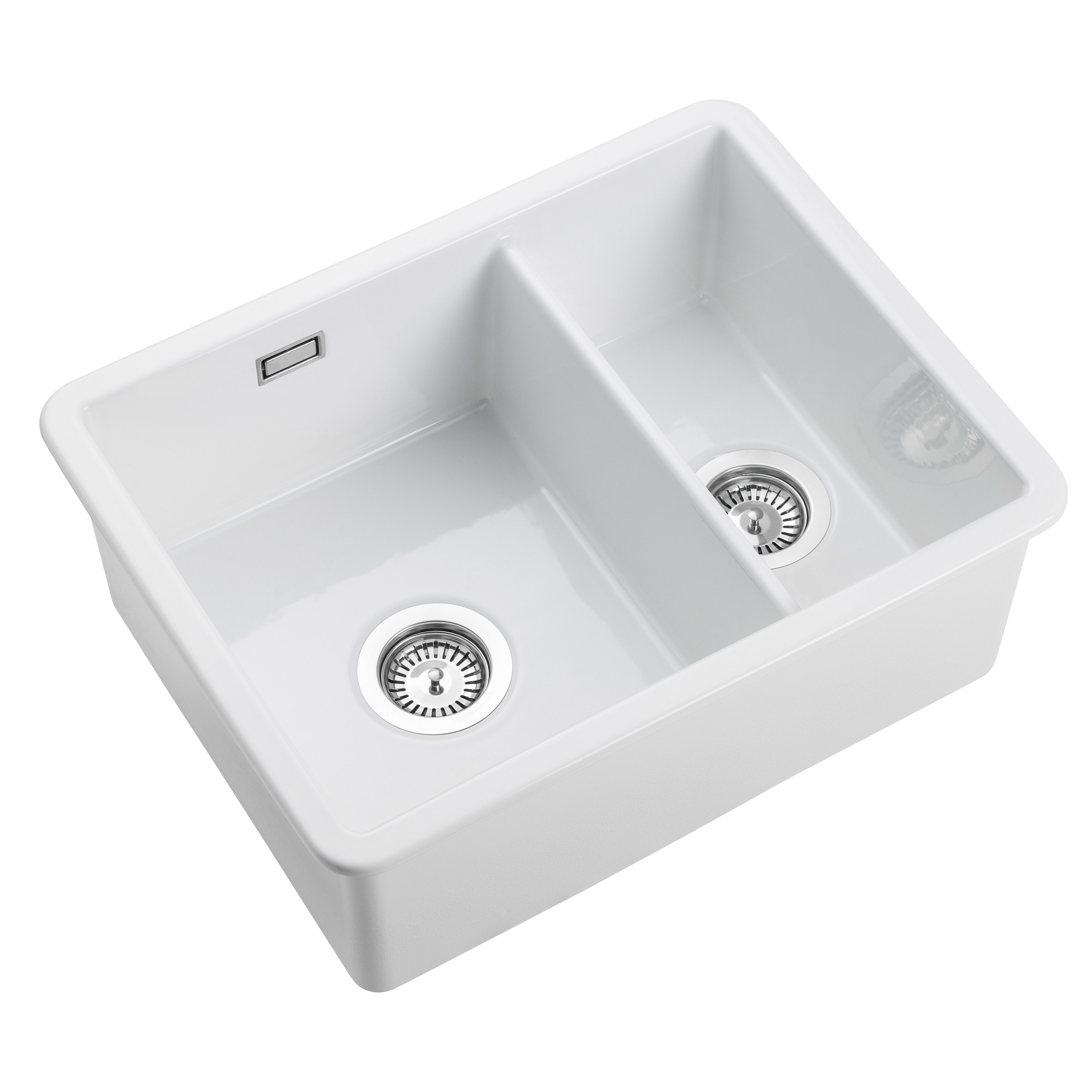 Rangemaster Rustique White Ceramic 1.5 Bowl Sink 430mm x 557mm 