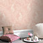 Rasch Blush pink & white Peacock Glitter effect Textured Wallpaper