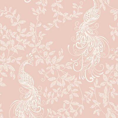 Rasch Blush pink & white Peacock Glitter effect Textured Wallpaper | DIY at  B&Q