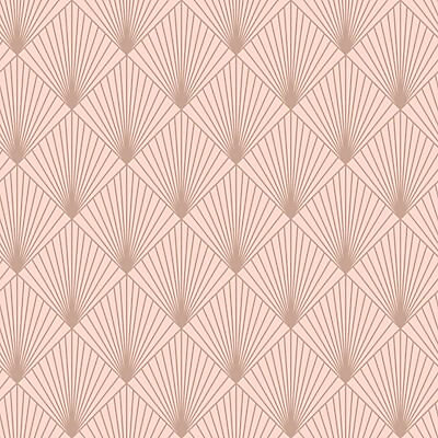 Rasch Deco Pink Fan Rose gold effect Smooth Wallpaper | DIY at B&Q