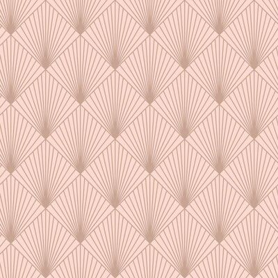 Rasch Deco Pink Fan Rose gold effect Smooth Wallpaper | DIY at B&Q