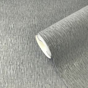 Rasch Fusion Charcoal Fabric effect Blown Wallpaper Sample