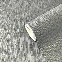 Rasch Fusion Charcoal Fabric effect Textured Wallpaper Sample