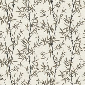 Rasch Grey Bamboo Monochrome effect Embossed Wallpaper