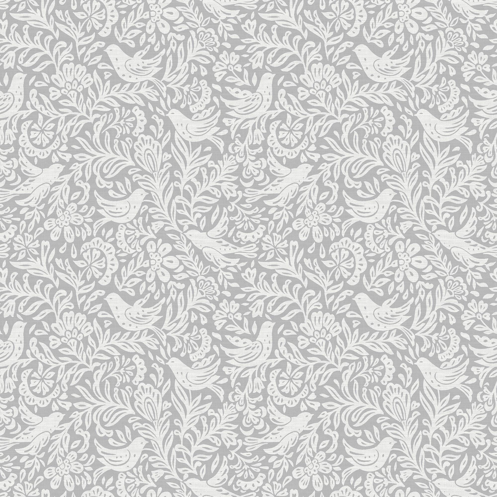 Rasch Grey Birds & leaves Embossed Wallpaper | DIY at B&Q