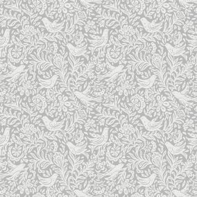 Grandeco Grey Woven effect Leopard Embossed Wallpaper