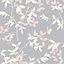 Rasch Grey Foliage Smooth Wallpaper
