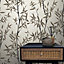 Rasch Grey Monochrome effect Bamboo Embossed Wallpaper