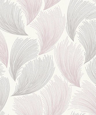 Rasch Grey & pink Feather Glitter effect Embossed Wallpaper | DIY at B&Q