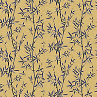 Rasch Yellow Bamboo Embossed Wallpaper Sample
