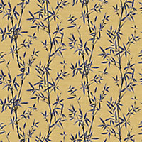 Rasch Yellow Bamboo Embossed Wallpaper