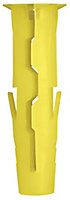 Rawlplug Uno Yellow Nylon Wall plug (L)24mm (Dia)5mm, Pack of 96
