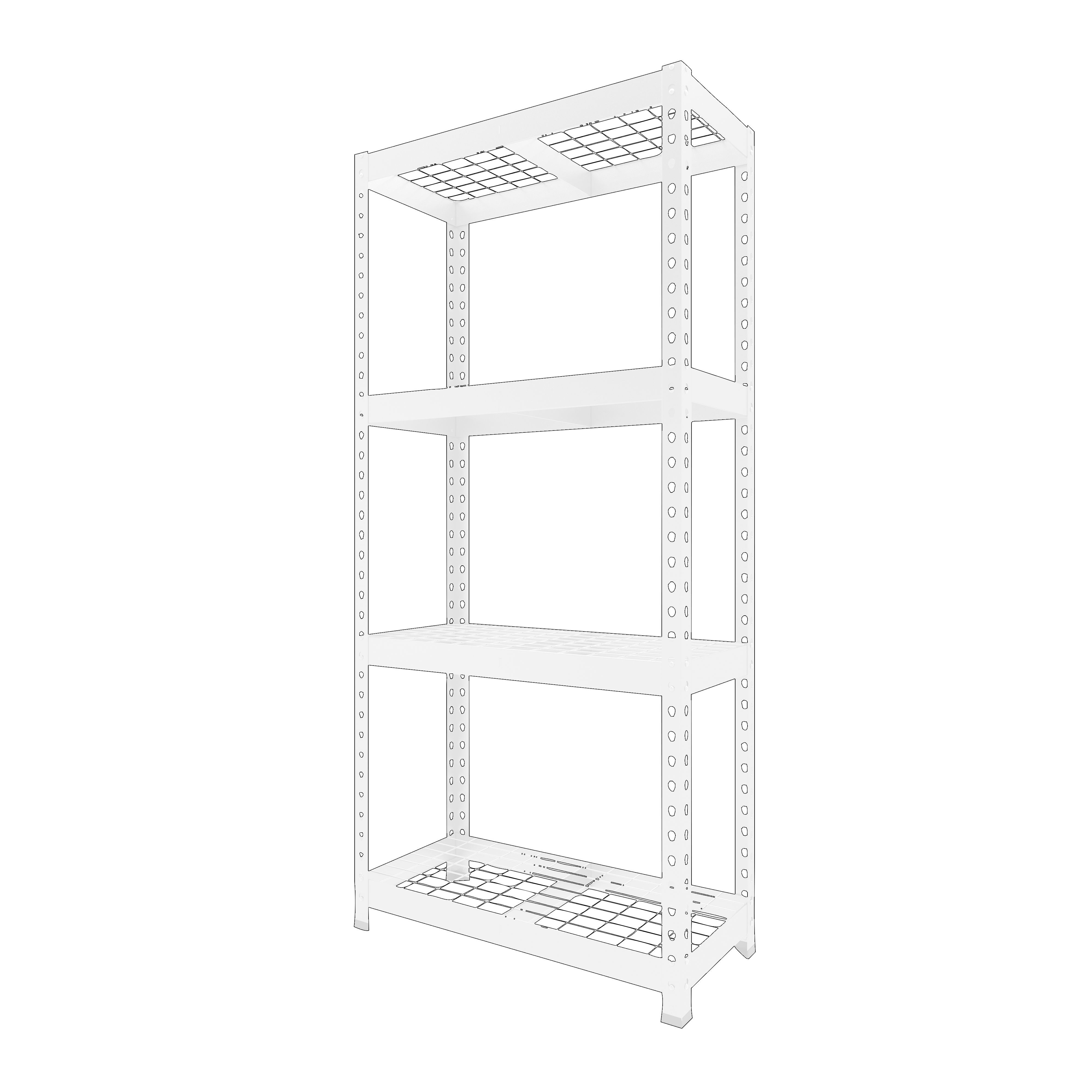 RB Boss Matt silver/galvanised 4 shelf Galvanised steel Shelving unit (H)1600mm (W)750mm