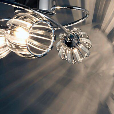 React Brushed Acrylic & steel Chrome effect 5 Lamp LED Ceiling light