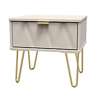 Ready assembled Cashmere 1 Drawer Bedside table (H)410mm (W)450mm (D)395mm