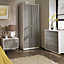 Ready assembled Contemporary Grey & white Double Wardrobe (H)1970mm (W)740mm (D)530mm
