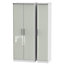 Ready assembled Contemporary High gloss grey & white Tall Triple Wardrobe (H)1970mm (W)1110mm (D)530mm