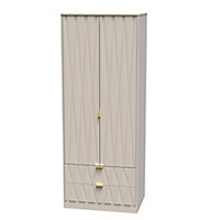 Ready assembled Contemporary Kashmir 2 Drawer Double Wardrobe (H)1970mm (W)740mm (D)530mm