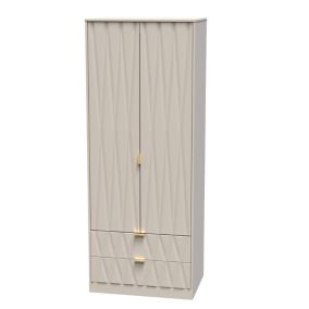 Ready assembled Contemporary Kashmir 2 Drawer Double Wardrobe (H)1970mm (W)740mm (D)530mm