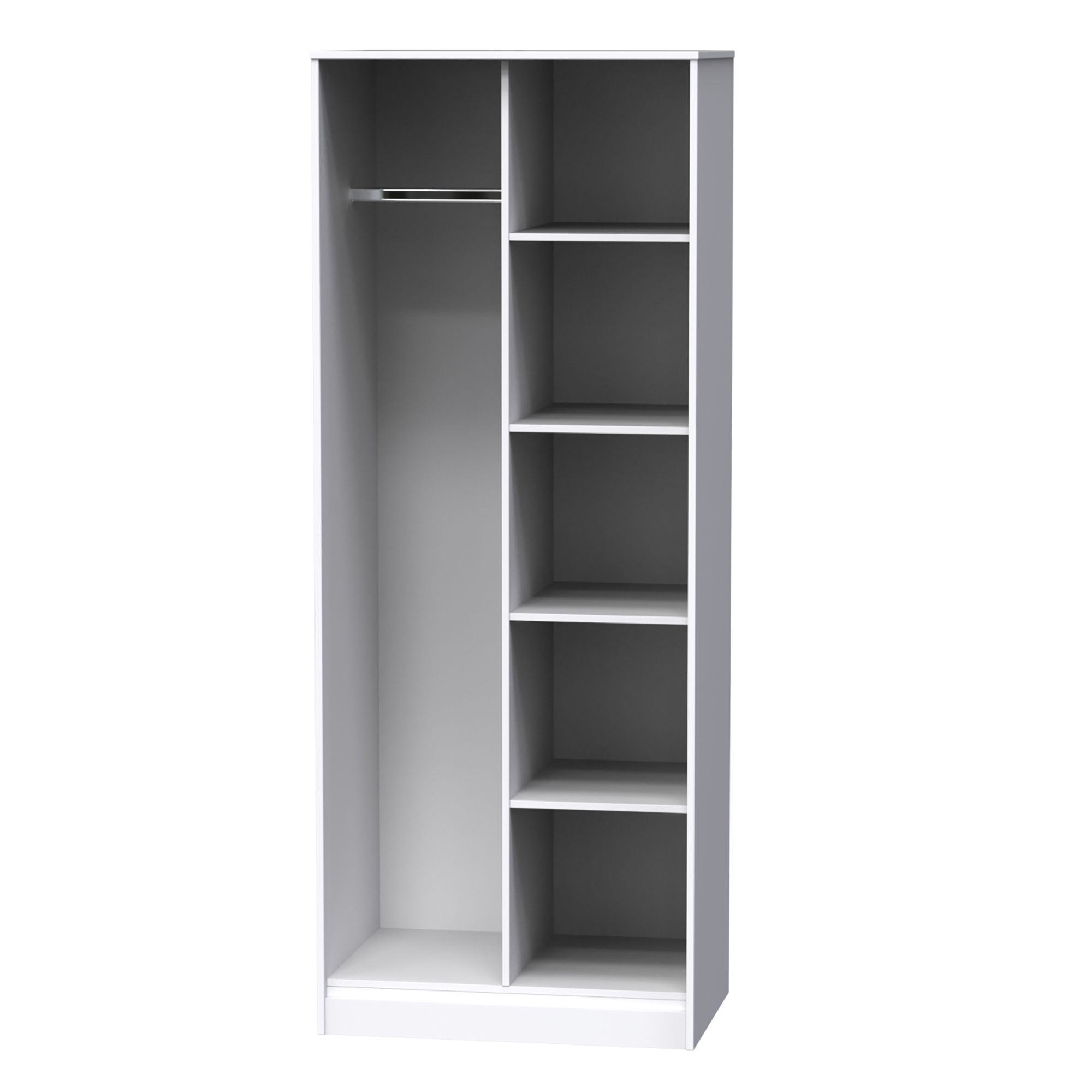 Ready assembled Contemporary White Double Wardrobe (H)1970mm (W)740mm (D)530mm