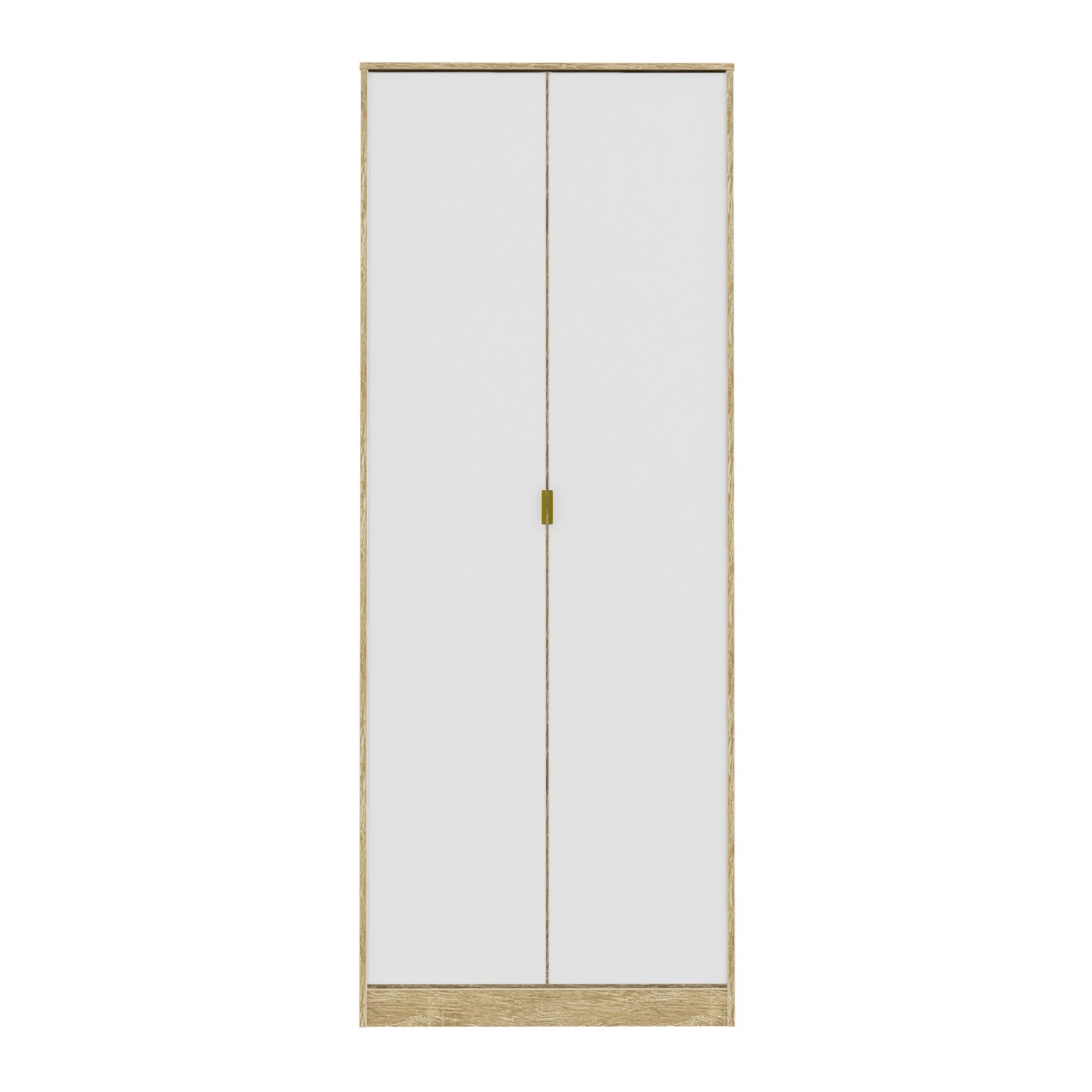 Ready assembled Contemporary White & oak Double Wardrobe (H)1970mm (W)740mm (D)530mm