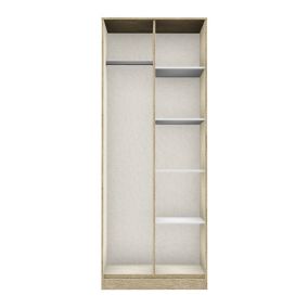 Ready assembled Contemporary White & oak Double Wardrobe (H)1970mm (W)740mm (D)530mm