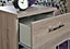 Ready assembled Dark oak effect 6 drawer Desk (H)795mm (W)415mm (D)415mm