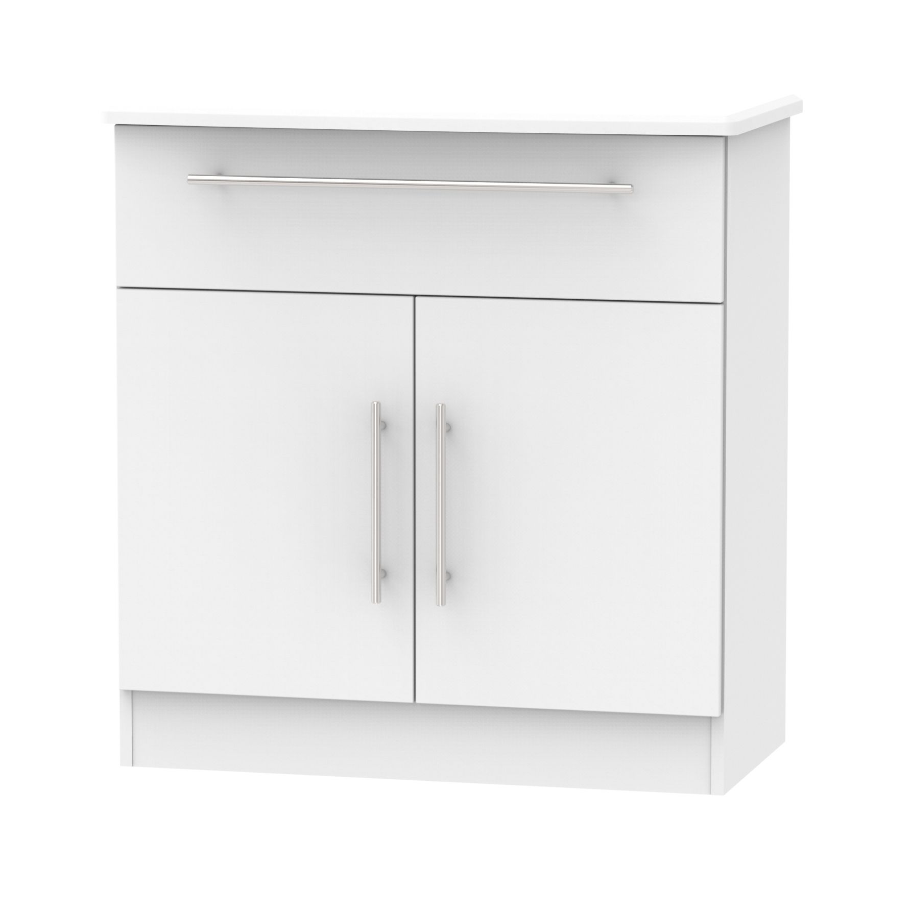 Ready assembled Grey matt 1 drawer Sideboard (H)790mm (W)760mm