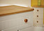 Ready assembled Matt cream oak effect 3 Drawer Bedside table (H)695mm (W)765mm (D)415mm