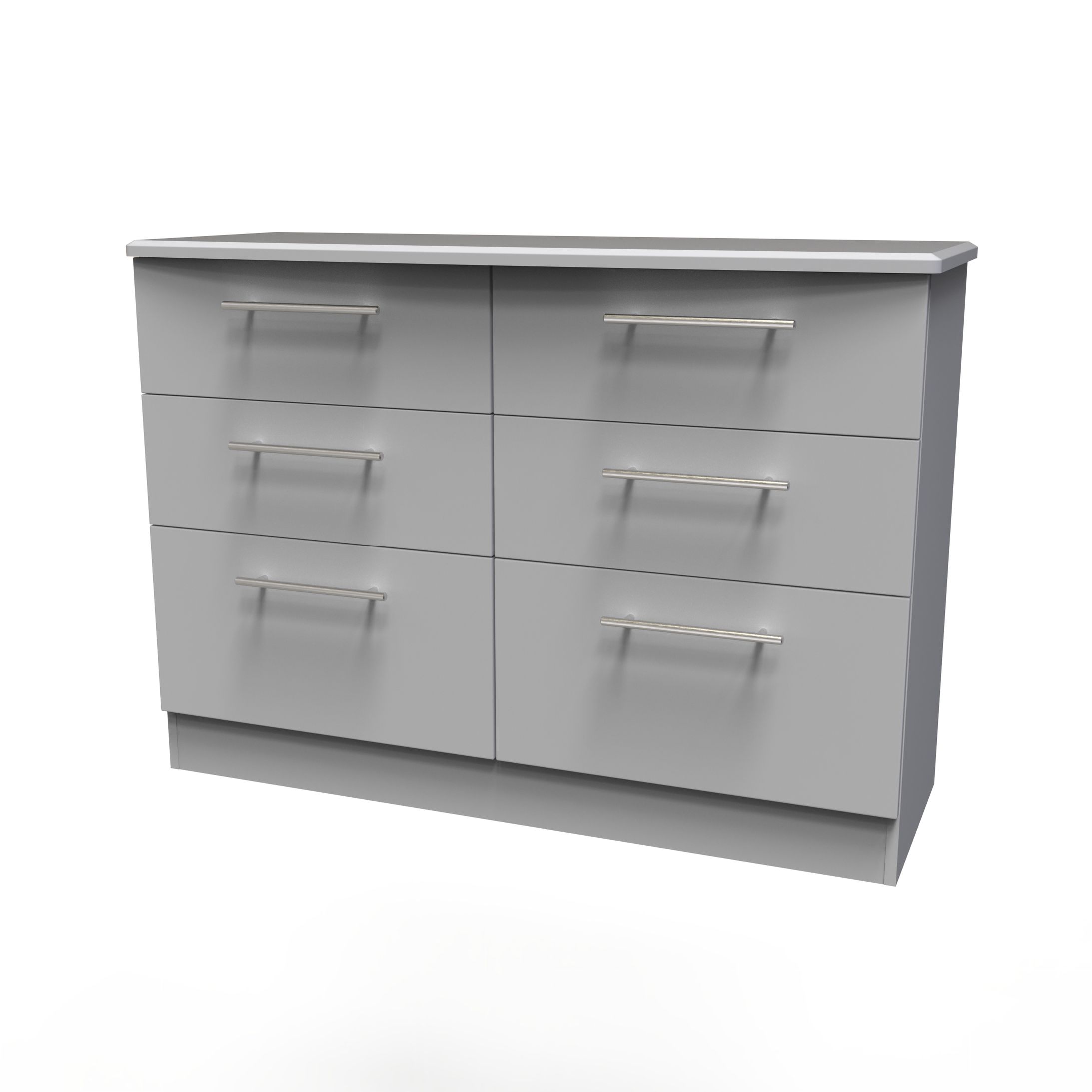 Ready assembled Matt grey 2 Drawer Chest of drawers (H)505mm (W)395mm (D)415mm