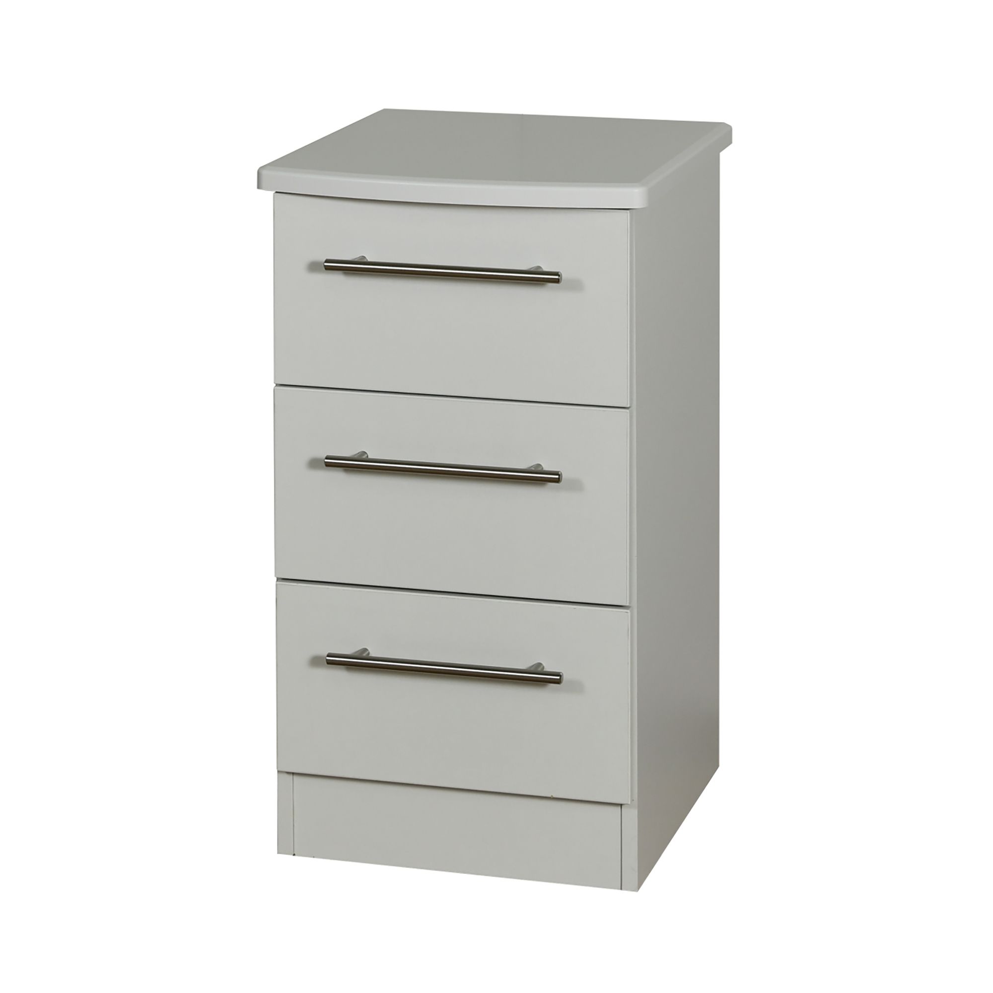 Curated visual reference: Ready To Use Wireless Charging Tables For Lay Out Reference: Ready Assembled Matt Grey 3 Drawer Wireless Charging Bedside Table