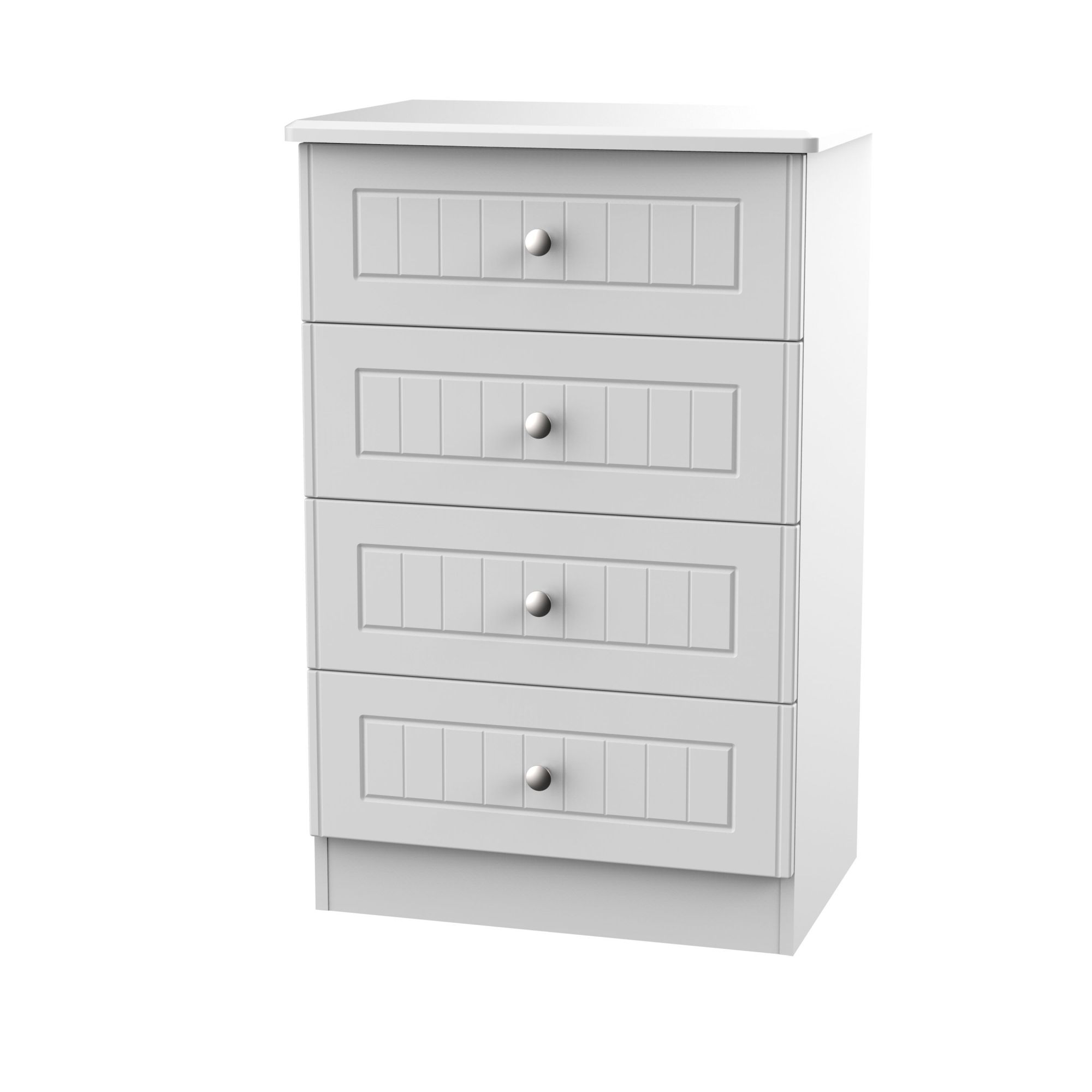 Ready assembled Matt grey 4 Drawer Midi Chest of drawers (H)885mm (W)580mm (D)415mm