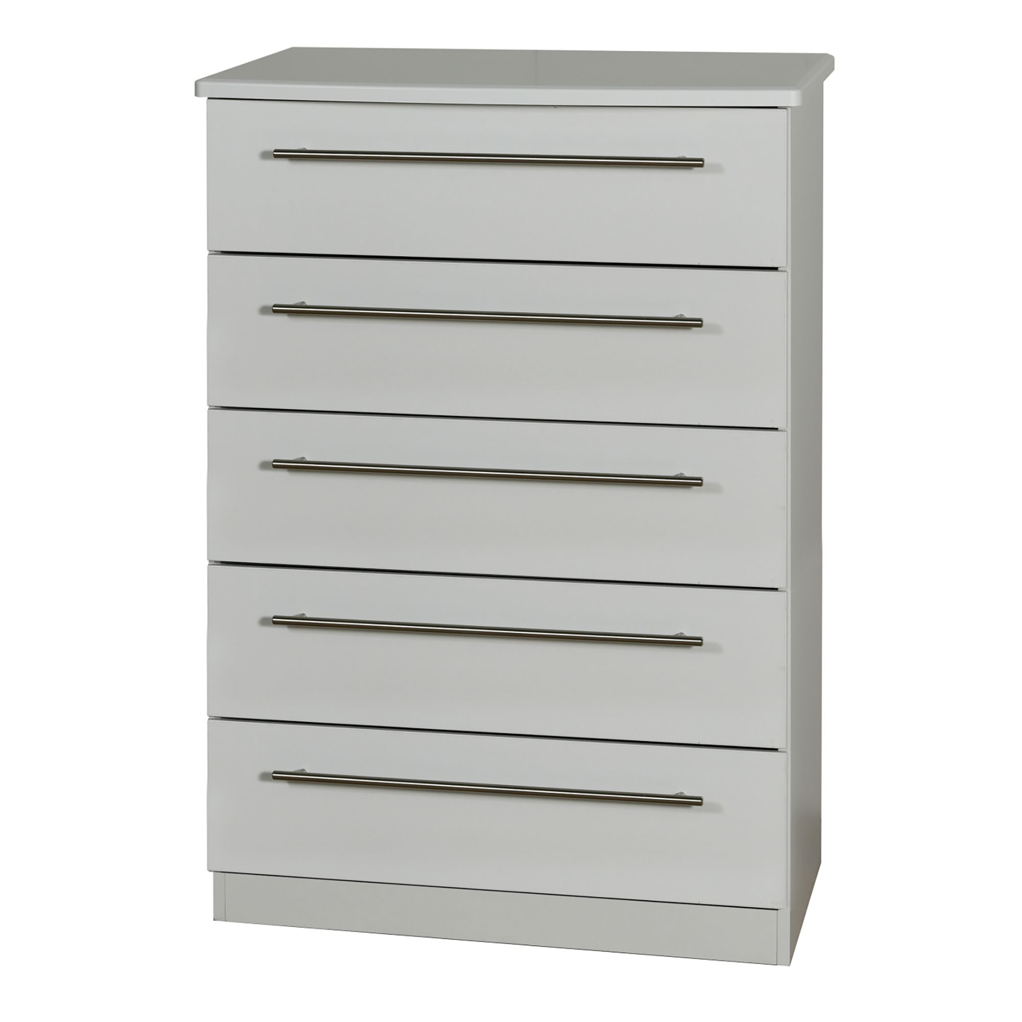 Ready assembled Matt grey 5 Drawer Chest of drawers (H)1075mm (W)765mm (D)415mm