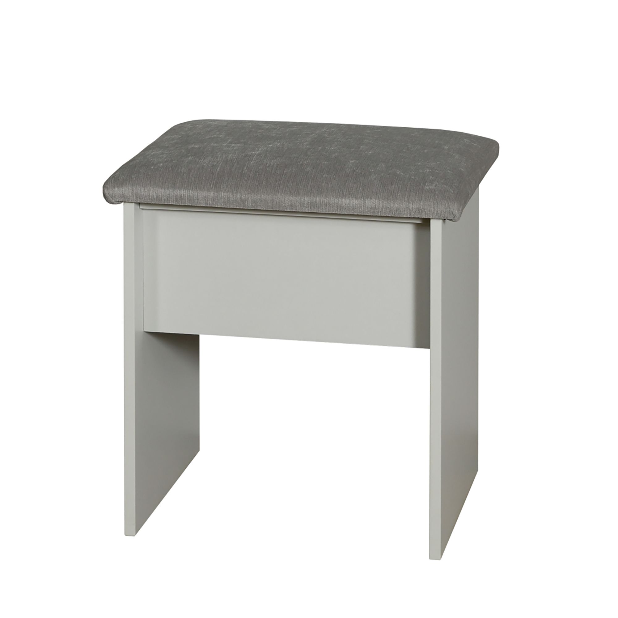 Ready assembled Matt Grey Padded Stool