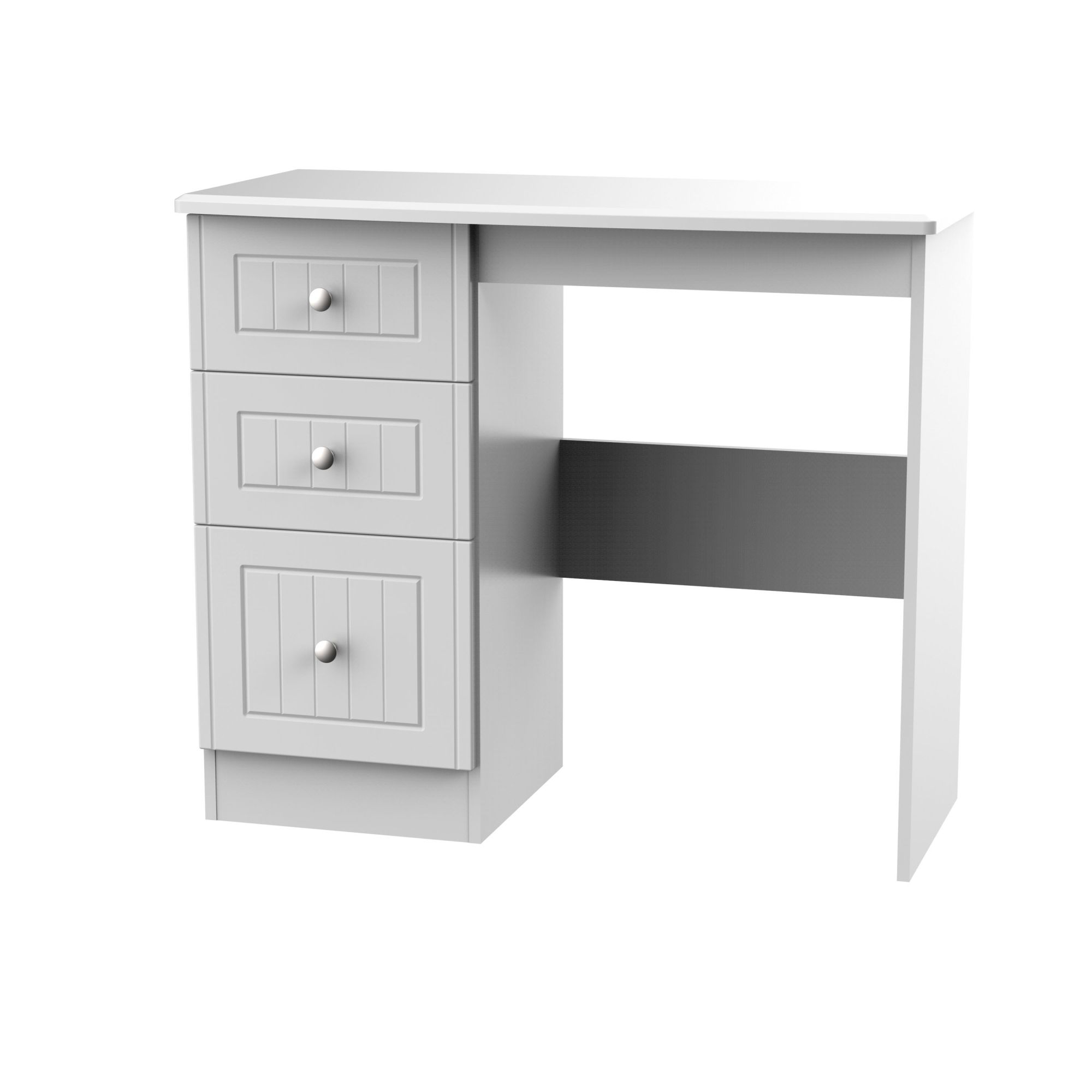 Ready assembled Matt grey Vanity 3 drawer Desk (H)795mm (W)415mm (D)415mm