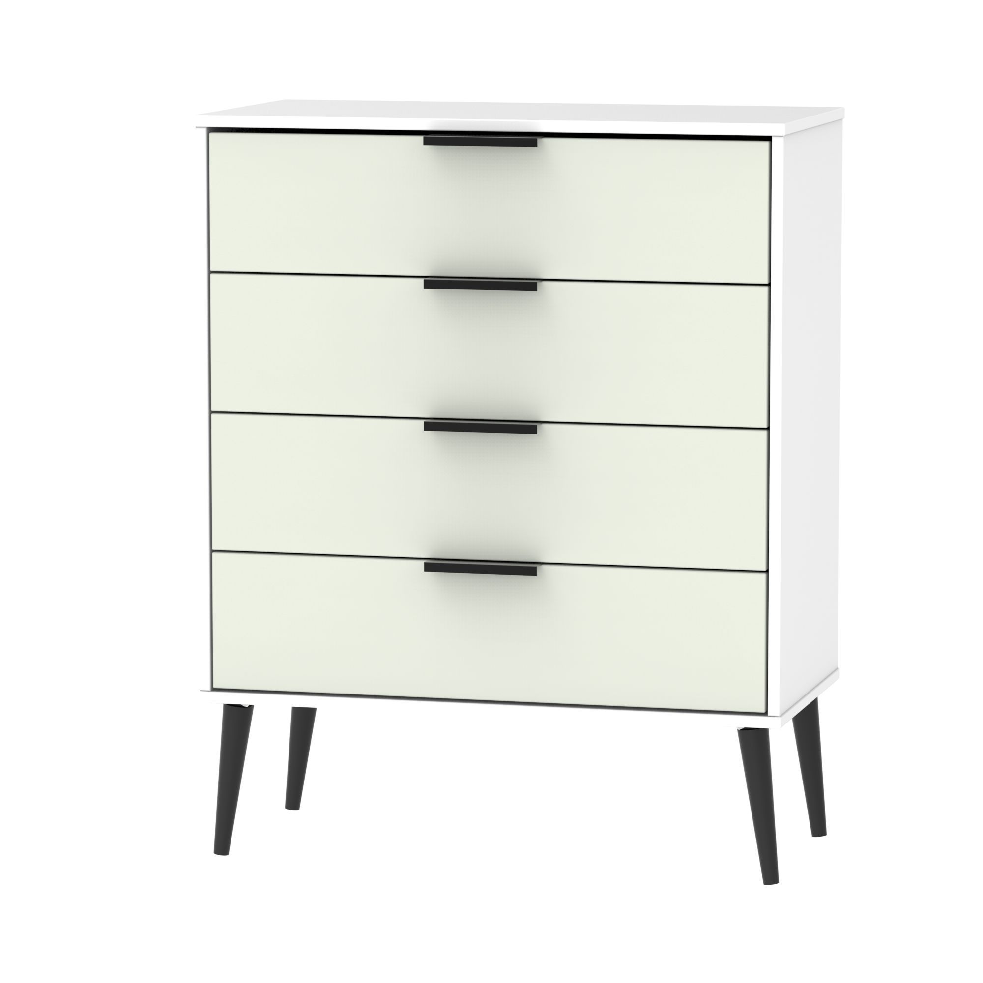 Ready assembled Matt grey & white 4 Drawer Chest of drawers (H)910mm (W)765mm (D)395mm