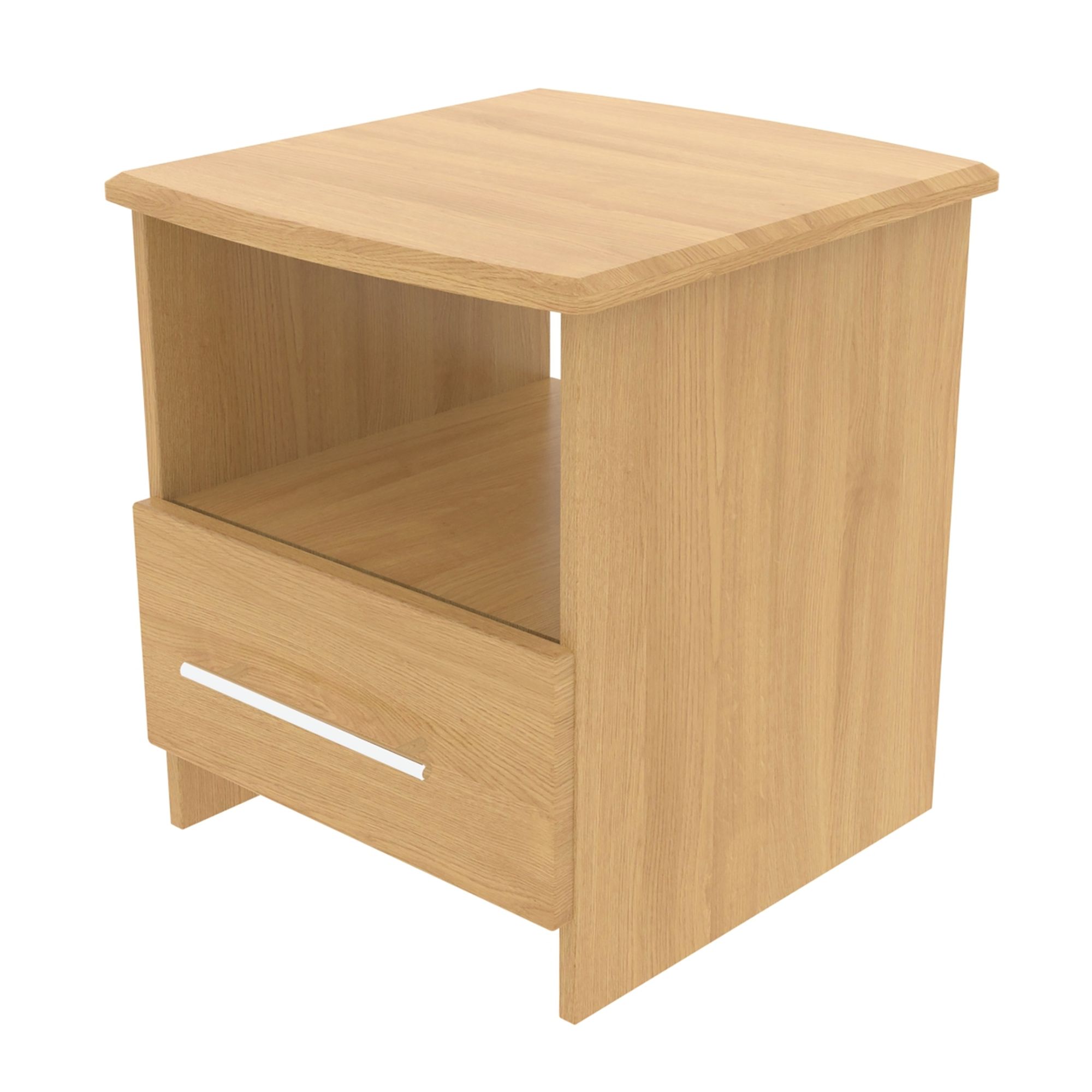 Ready assembled Oak effect 1 Drawer Side table (H)495mm (W)400mm