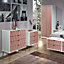 Ready assembled Pink & white 4 Drawer Chest of drawers (H)910mm (W)765mm (D)395mm