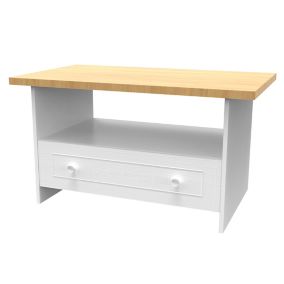 Ready assembled Porcelain white 1 Drawer Coffee table (H)495mm (W)40mm