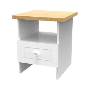 Ready assembled Porcelain white Side table (H)495mm (W)400mm