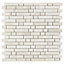 Real tumbled travertine Beige Matt Stone effect Muretto Natural stone Mosaic tile sheet, (L)310mm (W)305mm
