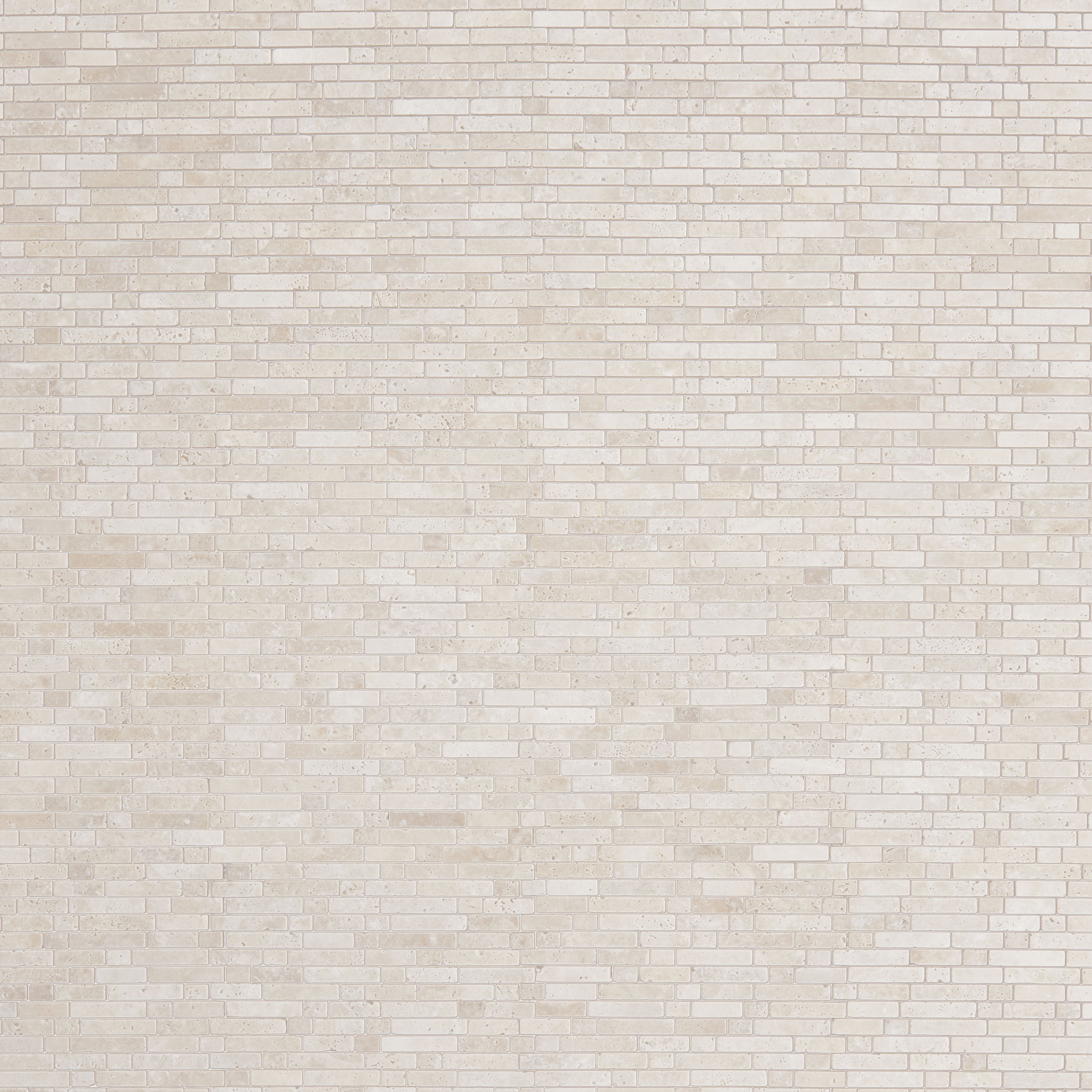 Real tumbled travertine Beige Matt Stone effect Muretto Natural stone Mosaic tile sheet, (L)310mm (W)305mm