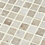 Real tumbled travertine Beige Matt Stone effect Natural stone 3x3 Mosaic tile sheet, (L)305mm (W)305mm