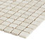 Real tumbled travertine Beige Natural stone 2x2 Mosaic tile sheet, (L)305mm (W)305mm