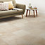 Real tumbled travertine Cream Matt Travertine effect Natural stone Wall & floor Tile, Pack of 4, (L)406mm (W)406mm