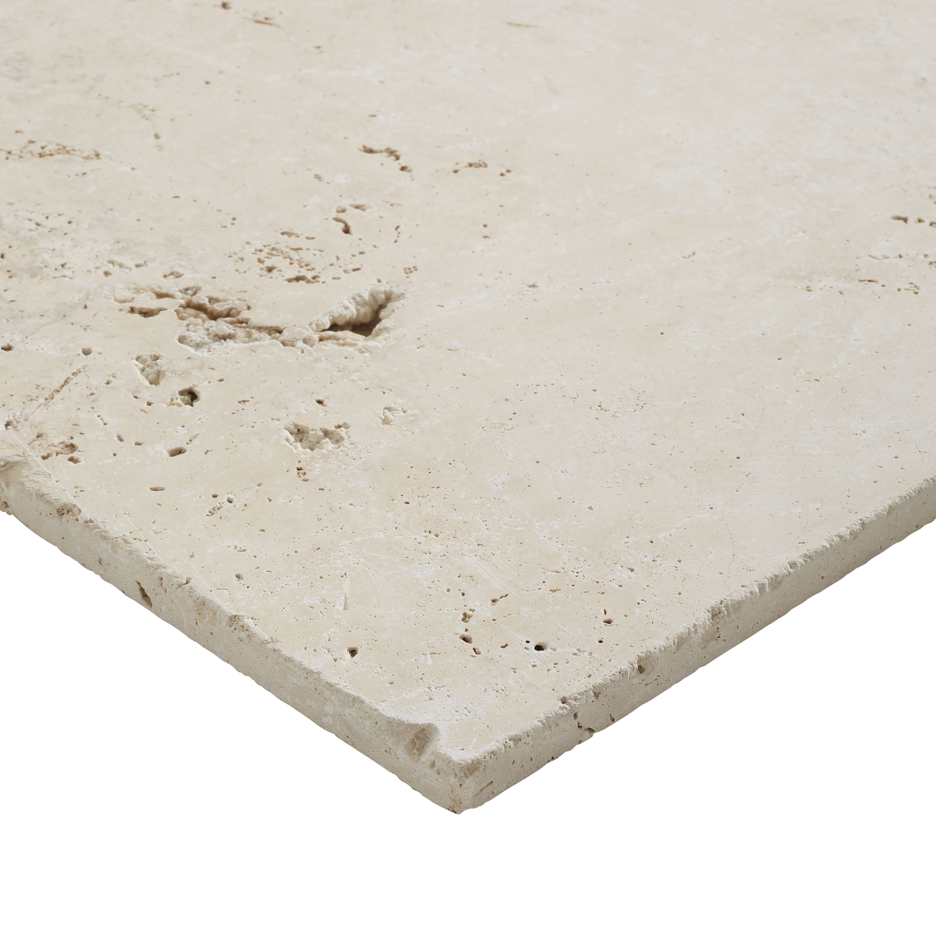 Real Tumbled Travertine Cream Matt Travertine Effect Natural Stone Wall ...