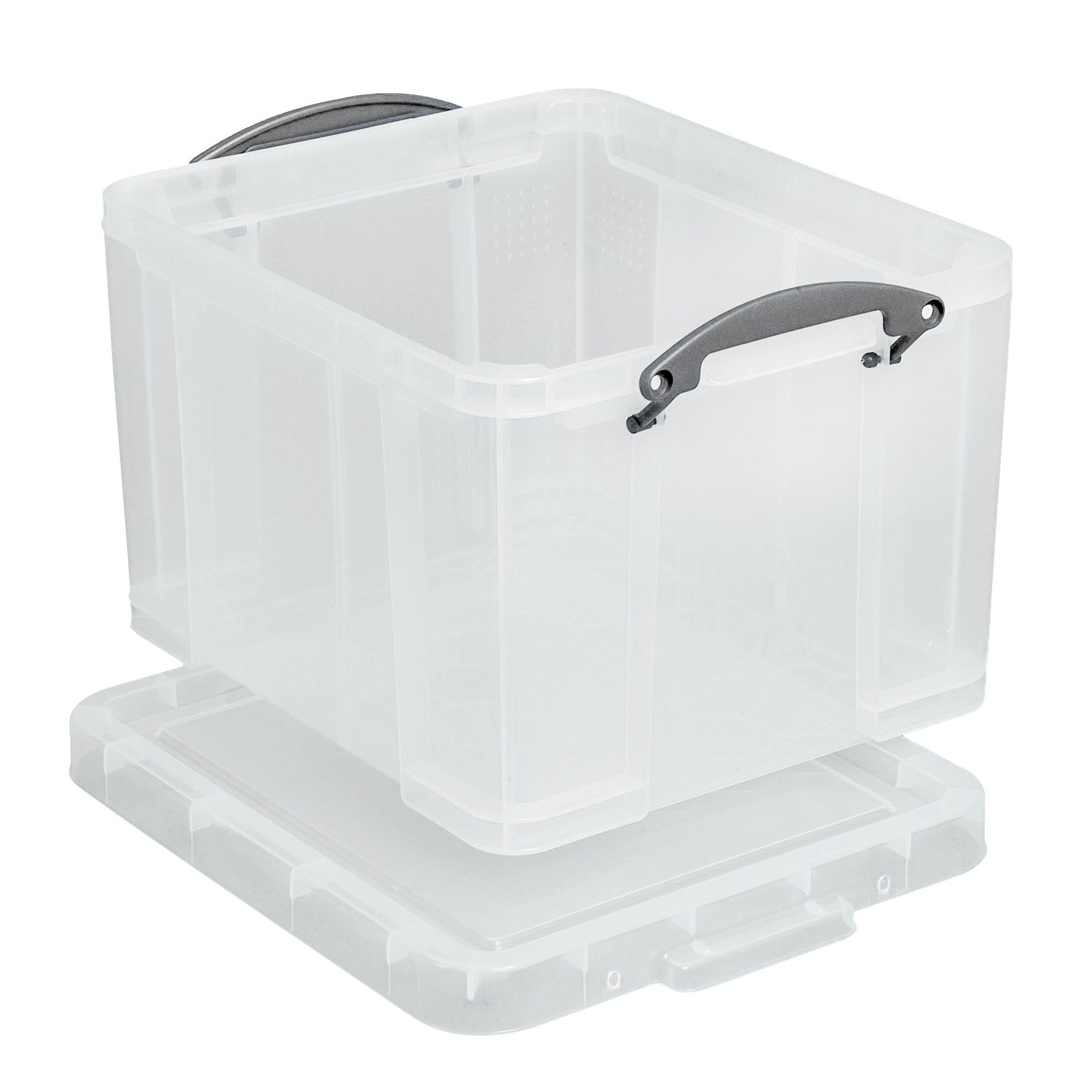 Really Useful Clear 35L Plastic Stackable Storage box with Lid