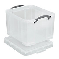 Really Useful Clear 35L Plastic Storage box & Lid