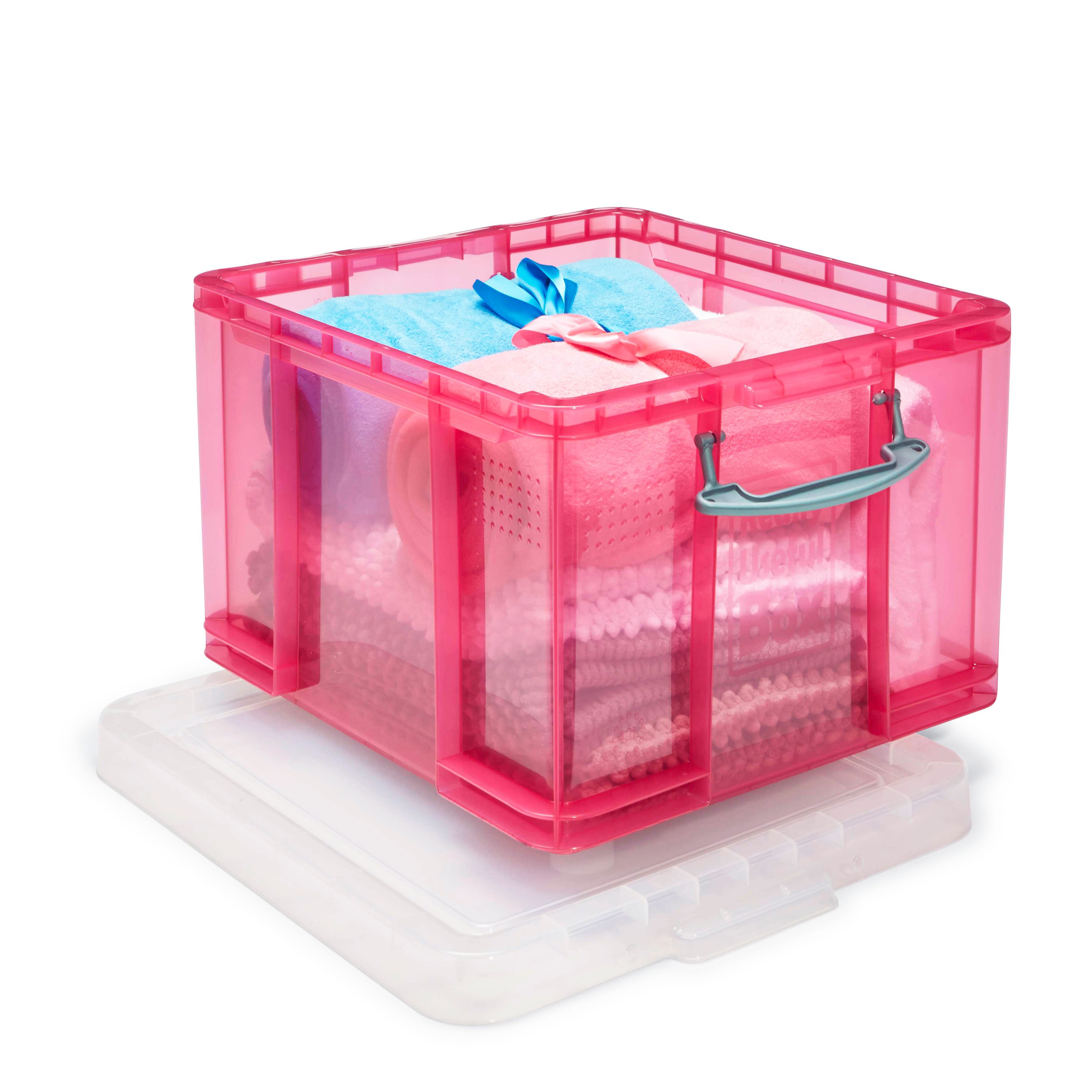 Really Useful Pink 42L Stackable Storage box & Lid